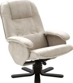 CASAVANTI Sessel mit Hocker 2-teilig hellgrau