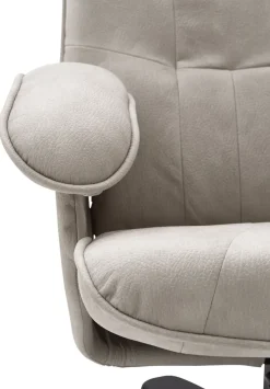 CASAVANTI Sessel mit Hocker 2-teilig hellgrau