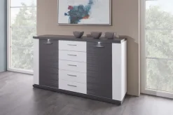 CASAVANTI Sideboard MANHATTAN Hochglanz Weiß ca. 156 x 90 x 42 cm