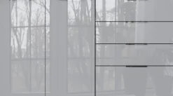 CASAVANTI Sideboard OAKLAND 184 x 102 cm Glas Graphit/Silbergrau