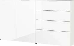 CASAVANTI Sideboard OAKLAND 184 x 102 cm Glas Weiß/Weiß