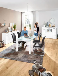 CASAVANTI Sideboard TRENTO 184 x 89 cm NB Hochglanz tiefzieh weiß