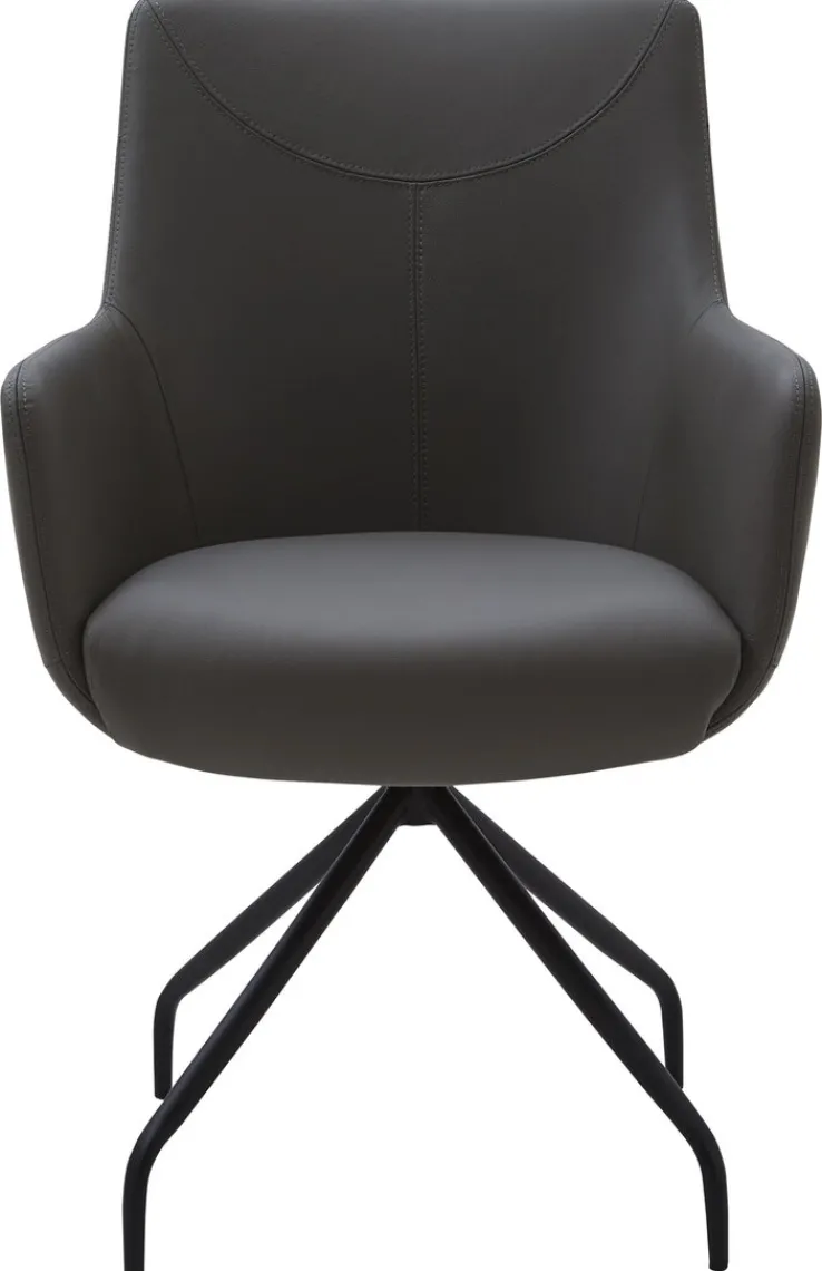 CASAVANTI Stuhl LEON Leder grau/schwarz