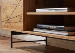 CASAVANTI TV-Lowboard 160 x 45 cm Schwarz/ Eiche