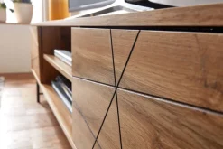 CASAVANTI TV-Lowboard 160 x 45 cm Schwarz/ Eiche