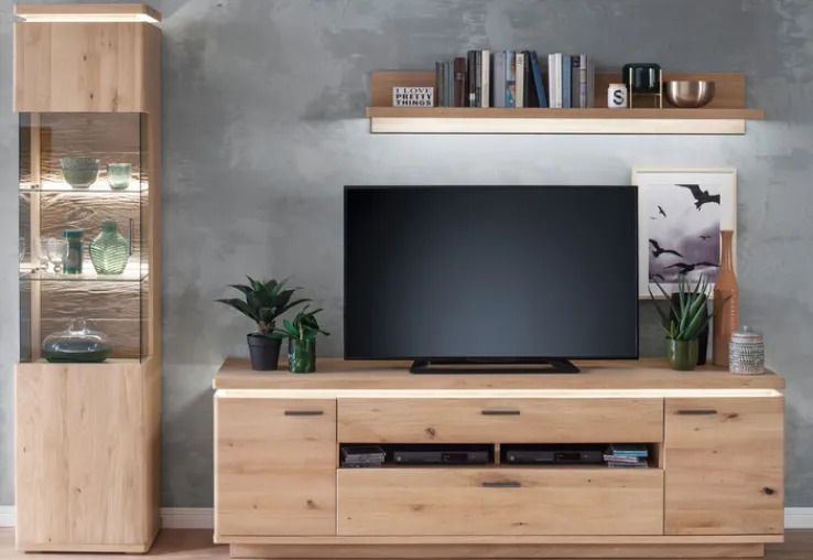 CASAVANTI Wohnwand BARCELONA Eiche braun