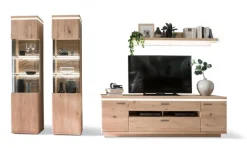 CASAVANTI Wohnwand BARCELONA 4-teilig Balkeneiche bianco