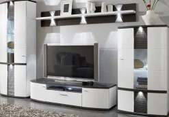 CASAVANTI Wohnwand III CABANA 4-teilig weiß/graphit