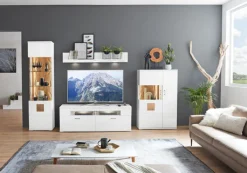 CASAVANTI Wohnwand TOPEKA 4-teilig weiß/ braun