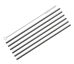cilio Trinkhalme STEEL 7-teiliges Set silberfarbig