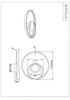 CINQUE LED Deckenlampe CIOLA 72 cm nickelfarbig