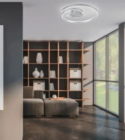 CINQUE LED Deckenlampe CIOLA 72 cm nickelfarbig