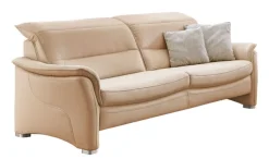 com4lux Ledersofa 3-Sitzer 220 cm Ecru