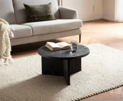 QUARTIER Couchtisch 60 cm Mango massiv Schwarz