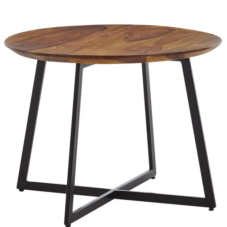 CASAVANTI Couchtisch rund 60 x 45 cm Sheesham massiv/Schwarz