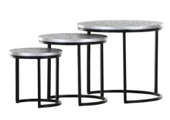 QUARTIER Couchtisch Set TEATIME 3-tlg. schwarz/silber