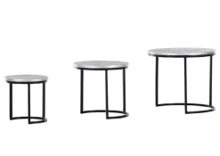 QUARTIER Couchtisch Set TEATIME 3-tlg. schwarz/silber