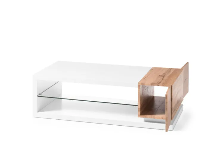 QUARTIER Couchtisch SILVO 120 x 36 x 60 cm Weiß matt lackiert