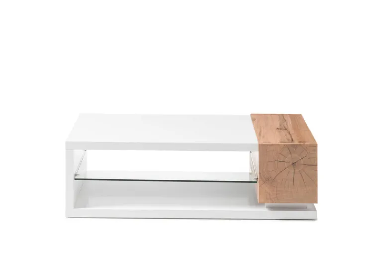 QUARTIER Couchtisch SILVO 120 x 36 x 60 cm Weiß matt lackiert