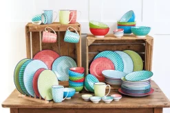 CreaTable Dessertteller MEDITERRAN 4er Set 21 cm blau