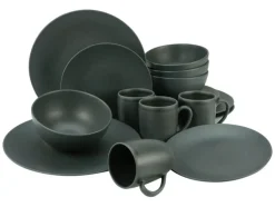 CreaTable Dessertteller SOFT TOUCH 6er Set schwarz matt