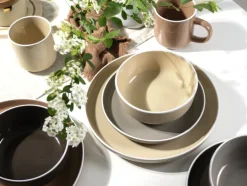 CreaTable Kombiservice NORDIC MOCHA MOUSSE Glaskeramik 16-teilig Mehrfarbig