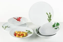 CreaTable Pastateller KRÄUTER SALBEI 6er Set weiß
