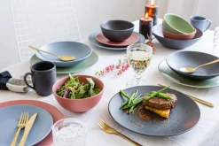 CreaTable Pastateller SOFT TOUCH 6er Set schwarz matt