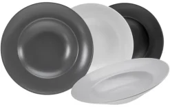 CreaTable Pizzateller XL MANHATTAN 6er Set 33 cm schwarz