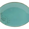 CreaTable Servierplatte NATURE COLLECTION Oval türkisblau
