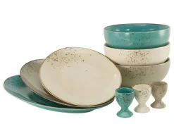 CreaTable Servierplatte NATURE COLLECTION Oval türkisblau