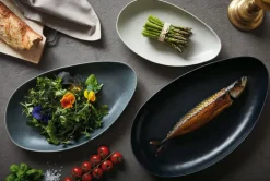 CreaTable Servierplatte PIETRA 43 x 25 cm Keramik schwarz