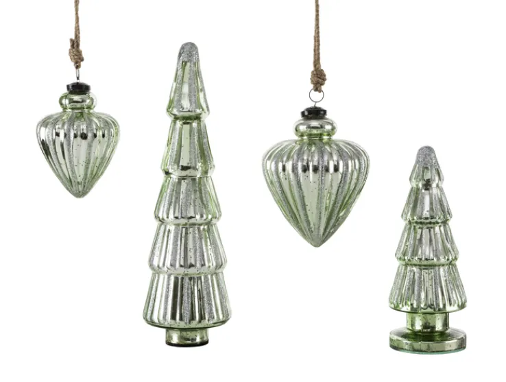 Deko Anhänger Glas 10 x 10 x 10 cm Grau