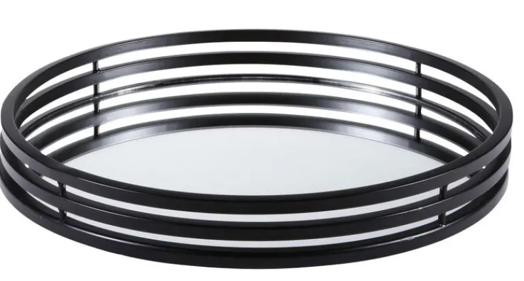 Deko Tablett 48 cm schwarz