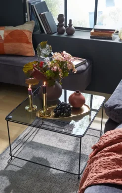 Dekotablett 36 x 40 cm Alu goldfarbig