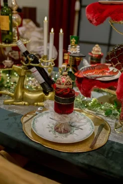 Dekotablett 36 x 40 cm Alu goldfarbig