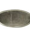 Dekotablett 18 x 38 cm Alu silberfarbig