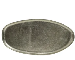 Dekotablett 18 x 38 cm Alu silberfarbig