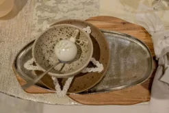 Dekotablett 18 x 38 cm Alu silberfarbig