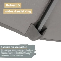 deluxe4home Doppelsonnenschirm DOUBLE 450 x 260 cm anthrazit