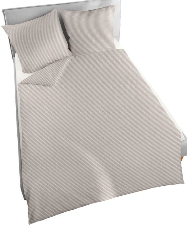 DORMISETTE RENFORCE-Bettwäsche BUNTGEWEBT 135 x 200 cm silbergrau