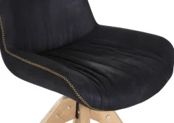 Drehstuhl IGGY, Holz, 55 x 60 x 84 cm, drehbar 360°, lackiert Schwarz/Braun/Gelb