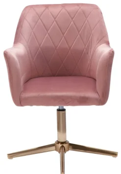 Drehstuhl inklusive Armlehne rosa/ goldfarbig