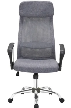 Drehstuhl mit Armlehnen Chromfarbig/ Mesh Grau