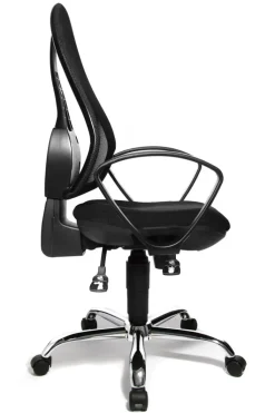 Topstar Drehstuhl mit Armlehnen Sitz Schwarz/Rücken Netz Schwarz