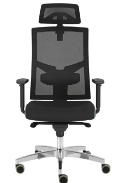 Drehstuhl PREMIUM II 70 x 133 cm schwarz/ chromfarbig