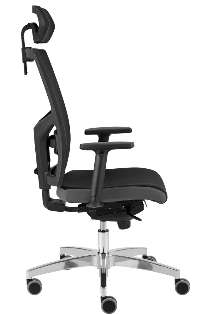 Drehstuhl PREMIUM II 70 x 133 cm schwarz/ chromfarbig