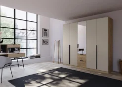 Drehtürenschrank CAMBRIDGE 2 226 x 210 x 54 cm Artisan Eiche/Champagner/Spiegel mittig