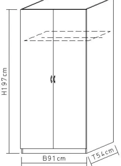 QUARTIER Drehtürenschrank CASE weiß