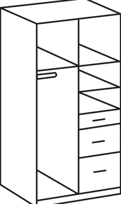 QUARTIER Drehtürenschrank CLICK weiß/ braun